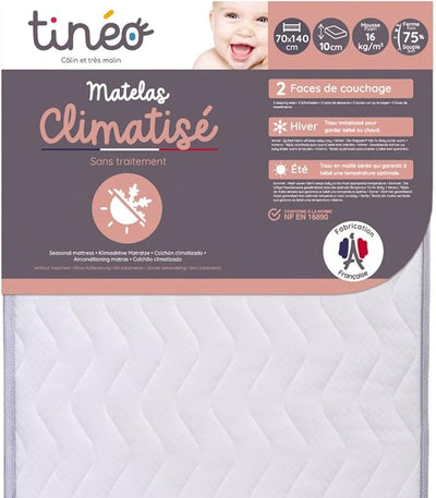 Tineo Climatise 70 x 140 x 10cm Air Conditioned Cot Bed Mattress