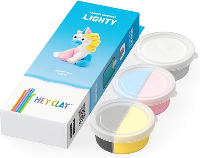 Hey Clay Sculpting Clay Rainbow Unicorns 3 Can Set Lighty