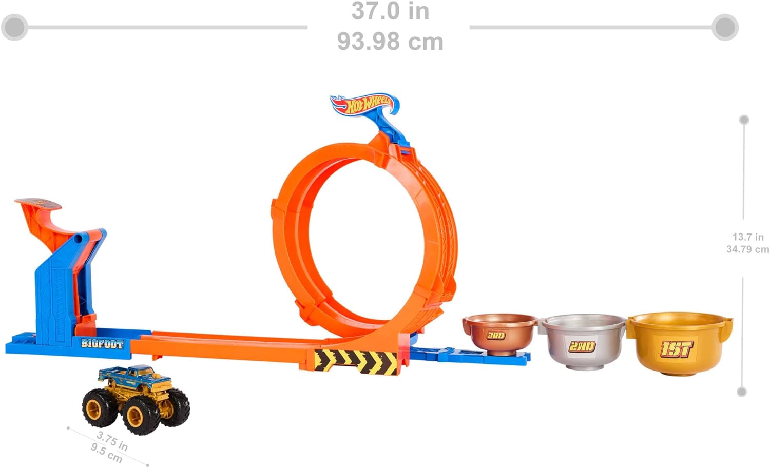 Hot Wheels Monster Trucks Loop And Flip Trophy Challenge Playset