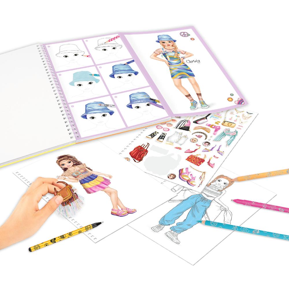 TopModel Colouring Book With Colouring Pencils