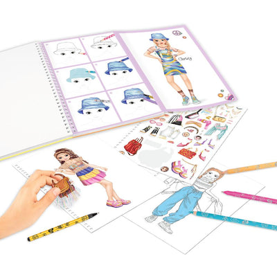 TopModel Colouring Book With Colouring Pencils
