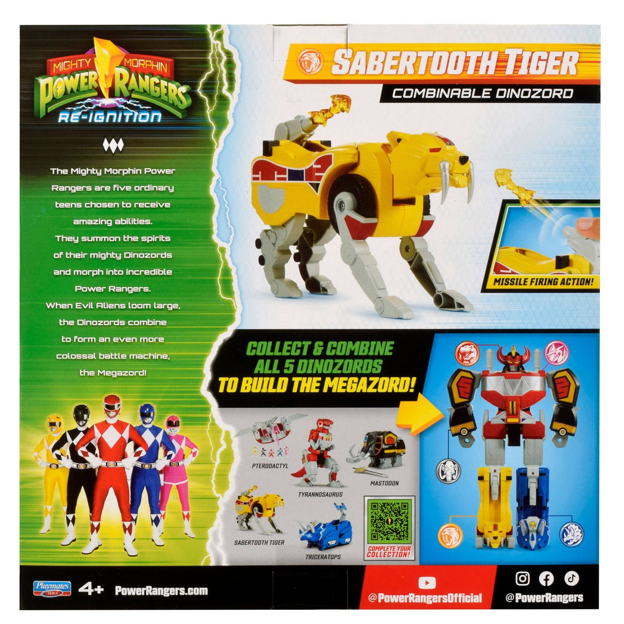 Power Rangers Mighty Morphin' Re-Ignite Dinozord Sabertooth Tiger