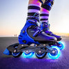 Yvolution Neon Inline Skates With LED Light Up Wheels Adjustable Size 12-2 Blue