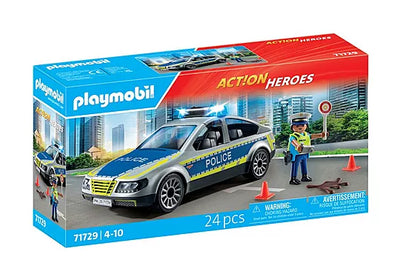 Playmobil Action Heroes 71729 Police Patrol Car And Figure 24pc Playset