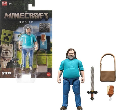 Minecraft Core Figure Steve With Sword Chicken Leg And Satchel