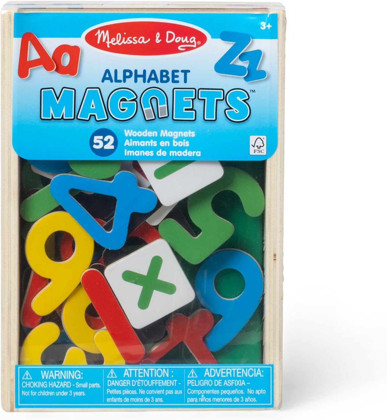 Melissa & Doug Alphabet Magnets 52pc Wooden Magnet Set