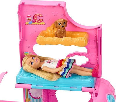 Barbie Club Chelsea 2 in 1 Camper Playset With 2 Pets And Accessories