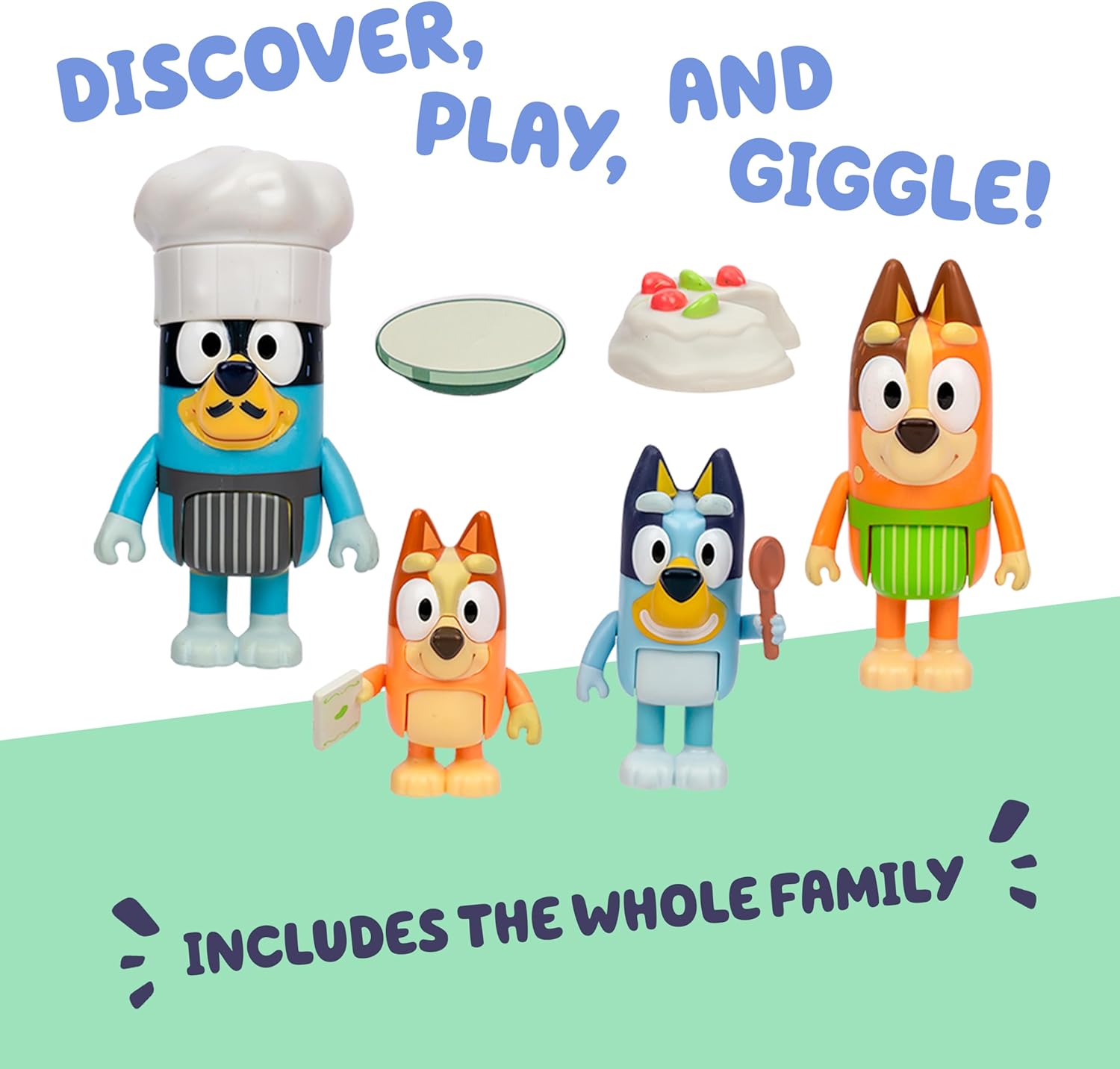 Bluey Pavlova 4 Figure Pack Bluey - Chilli - Bandit - Bingo