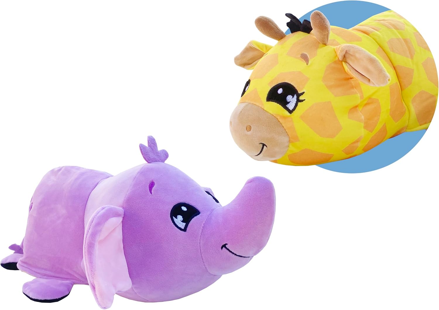 Flip A Zoo Mushmillows Soft ToyJazzy Giraffe Into Emi Elephant
