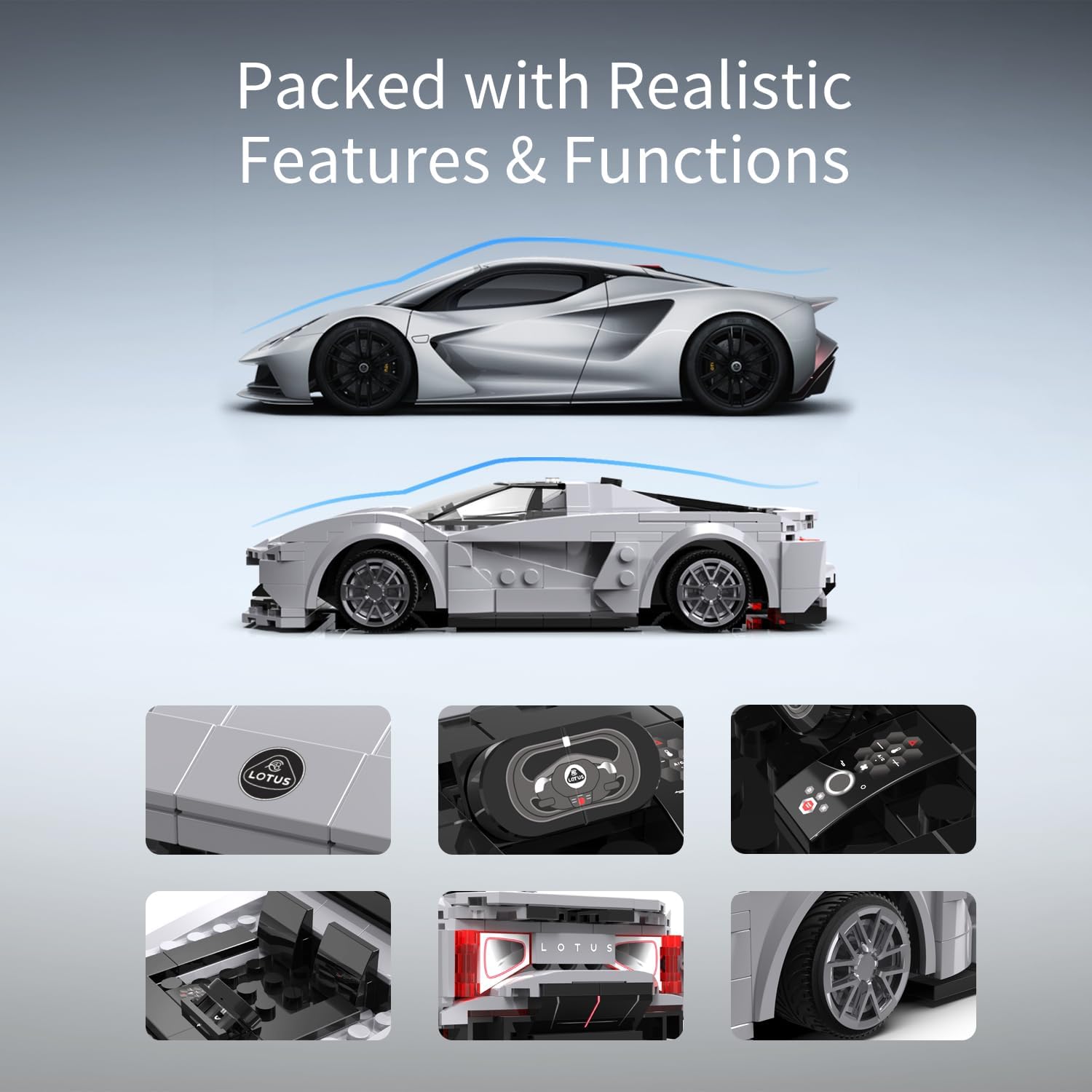 CaDa Lotus Evija Remote Control Sports Car 308pc Construction Set 1:18