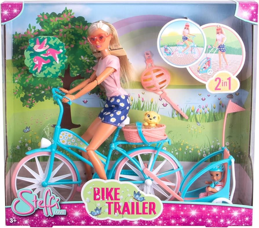 Steffi Love Steffi Doll Bike And Trailer With Baby