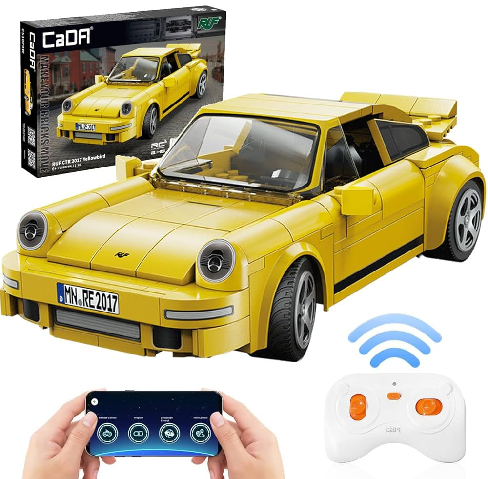 CaDA RUF CTR 2017 Yellowbird Remote Control Sports Car Construction Set 1:20