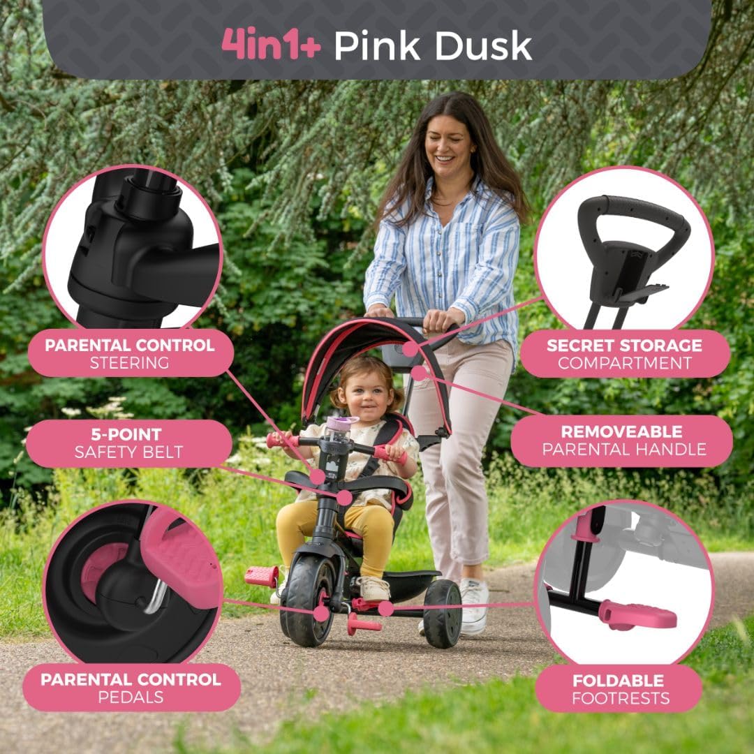 Zoomee Deluxe 4 In 1 Trike Pink Dusk
