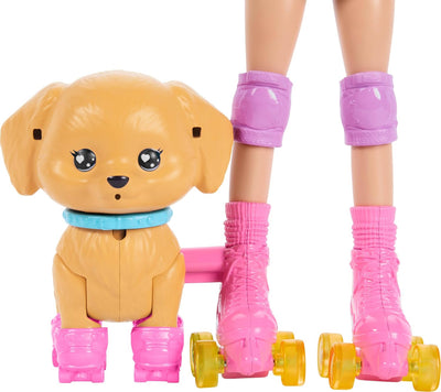 Barbie Pets Skate And Run Doll And Puppy Playset