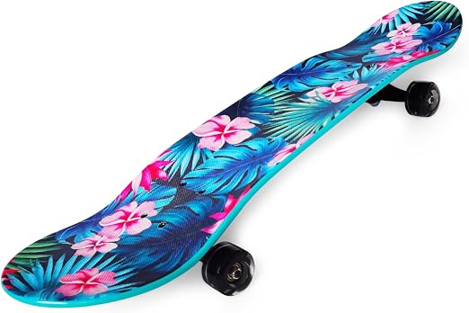 Skateboard 31" Plastic Hawaian Flowers