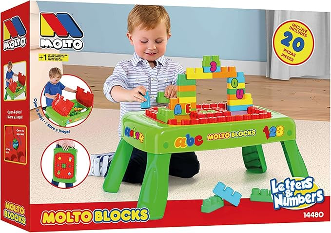 Molto Blocks Building Table 20pc Building Blocks Playset