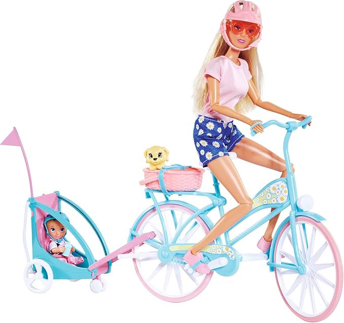 Steffi Love Steffi Doll Bike Trailer With Baby | Totally Toys Ireland Steffi Love Steffi Doll Bike Trailer With Baby | Totally Toys Ireland