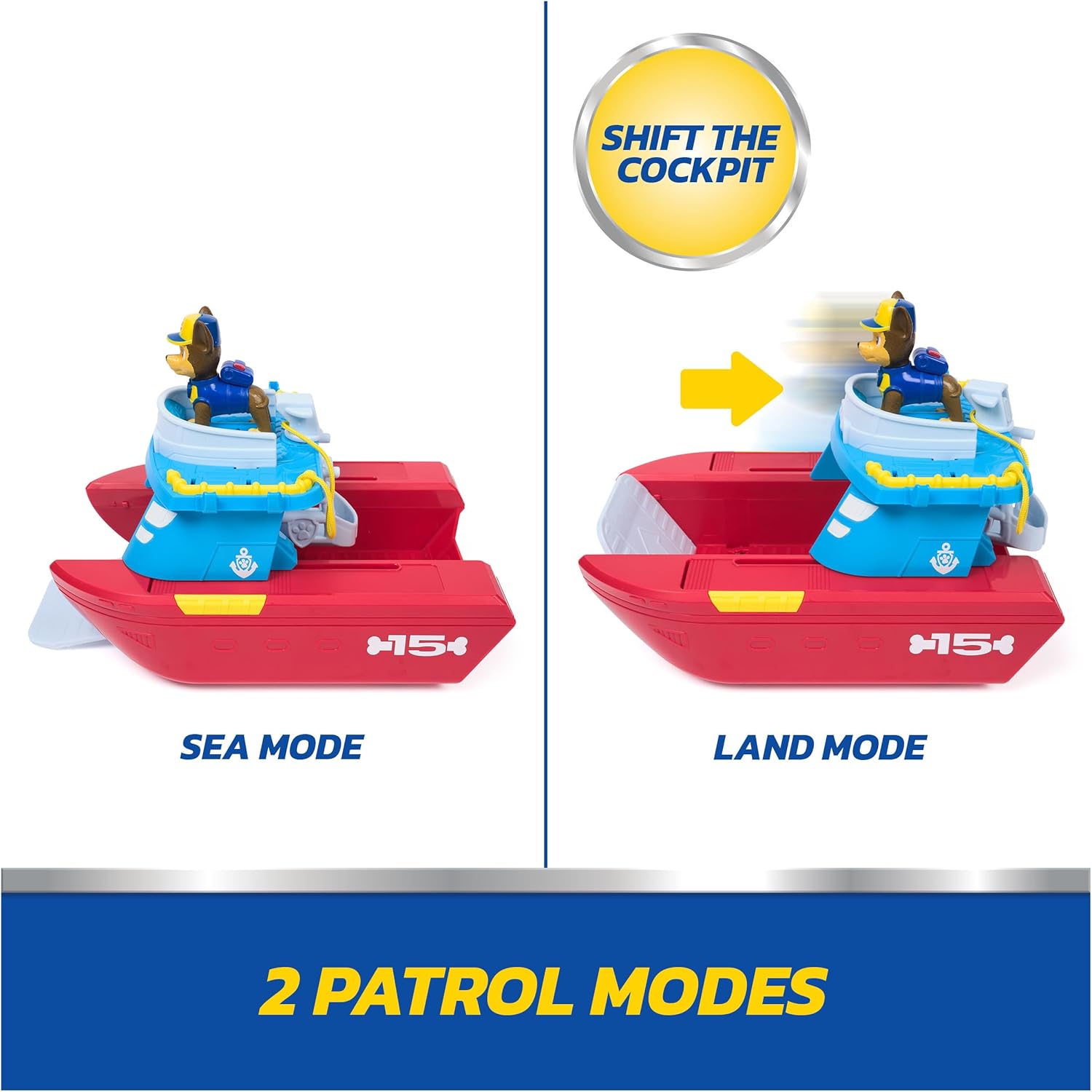 Paw Patrol Sea Patroller Vehicle With Chase Figure