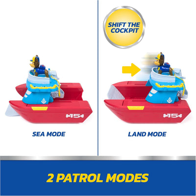 Paw Patrol Sea Patroller Vehicle With Chase Figure