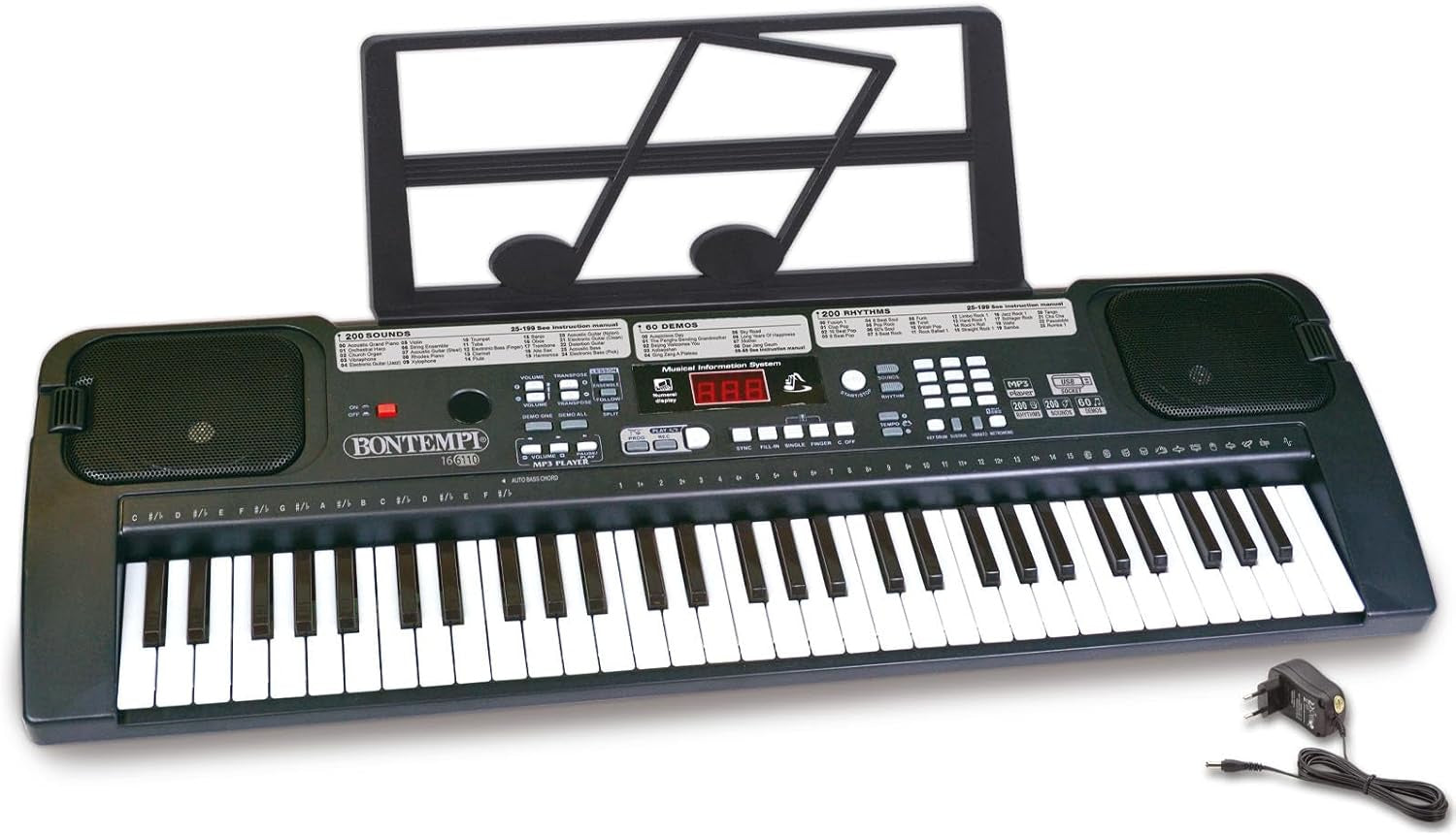 Bontempi 61 Key Digital Keyboard With USB