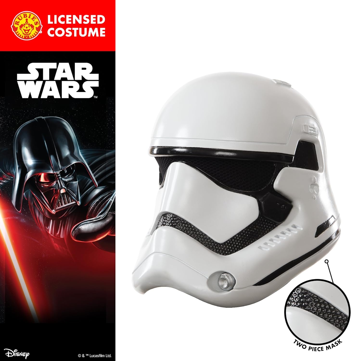 Star Wars Costume 2 Piece Face Mask Storm Trooper Large