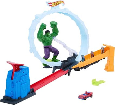 Hot Wheels Marvel Avengers SpiderMan And Hulk Smashdown Track Set
