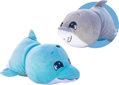 Flip A Zoo Mushmillows Soft Toy Jumper Dolphin Into Sumy Shark
