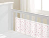 Breathable Baby Breathable Mesh Cot Bumper / Liner Pink Stars
