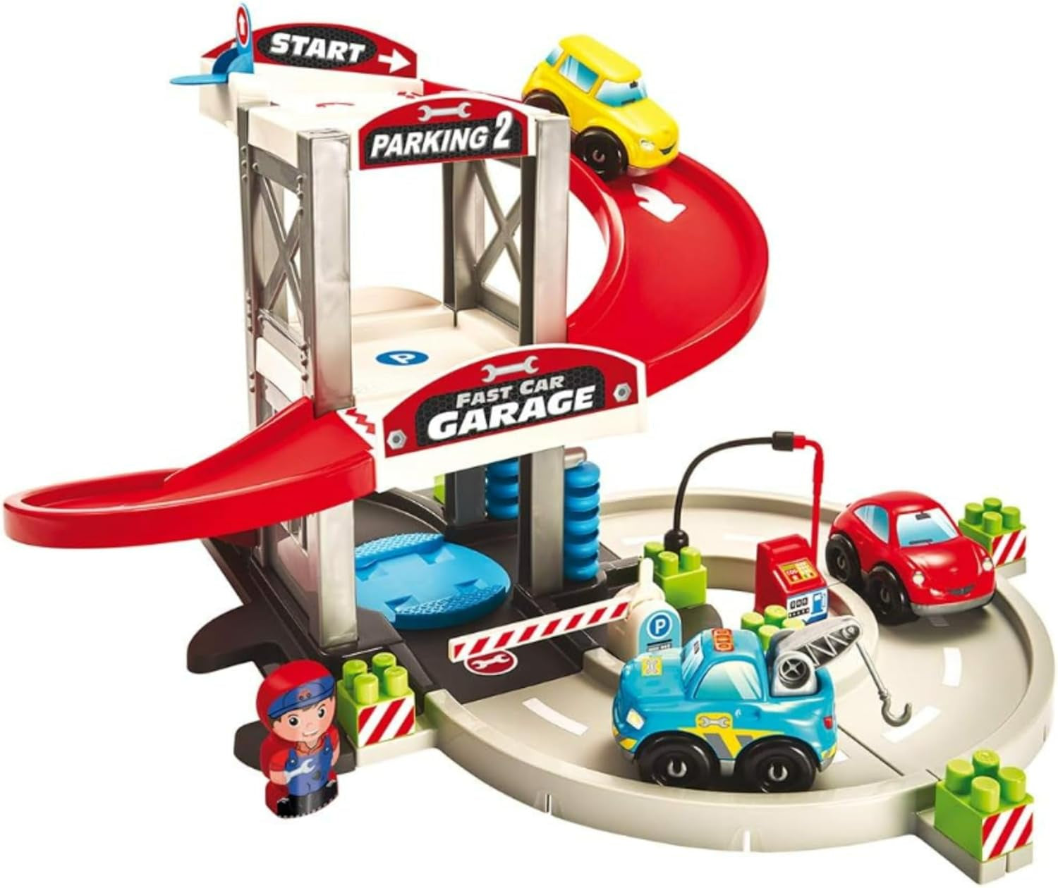 Abrick Fast Garage Playset With 3 Vehicles