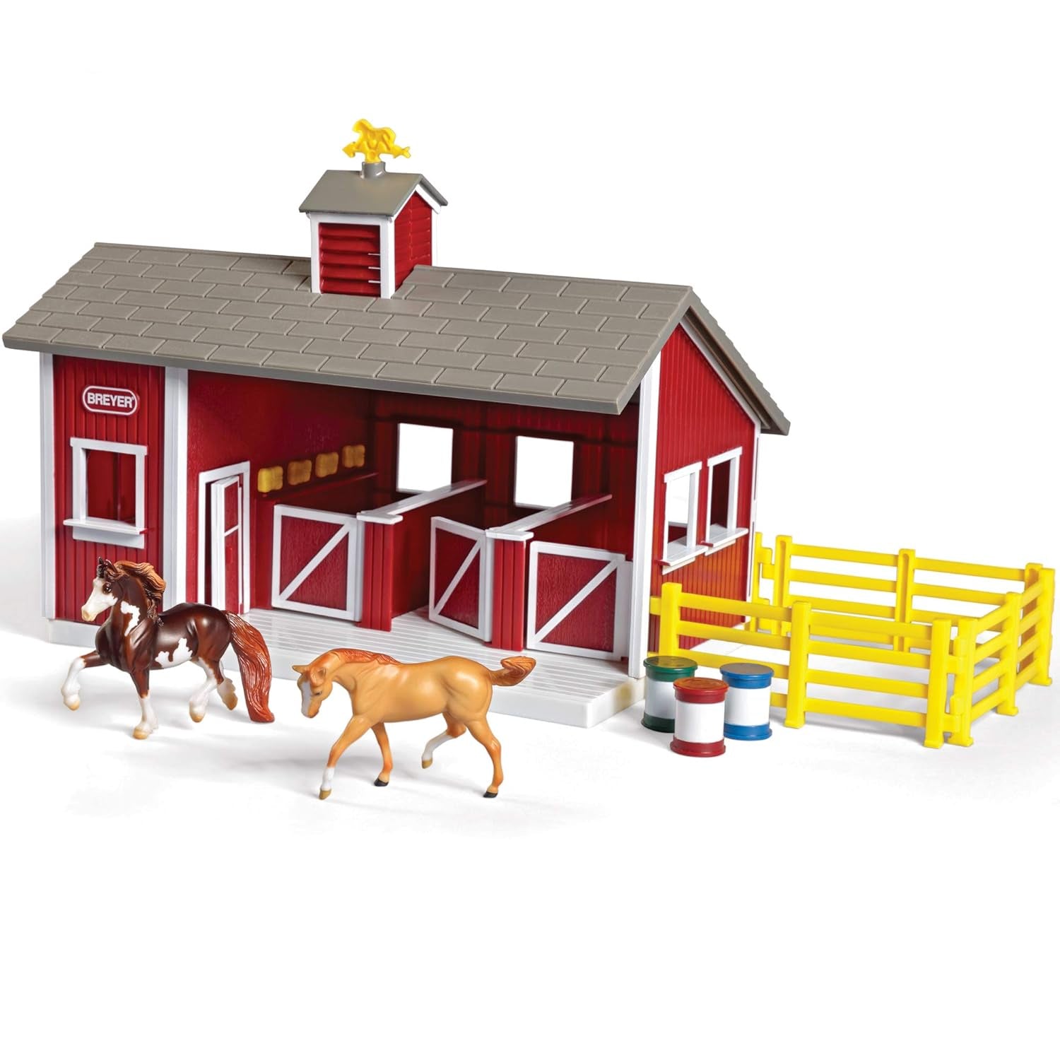 Breyer Red Stable Playset With 2 Stablemates Horses