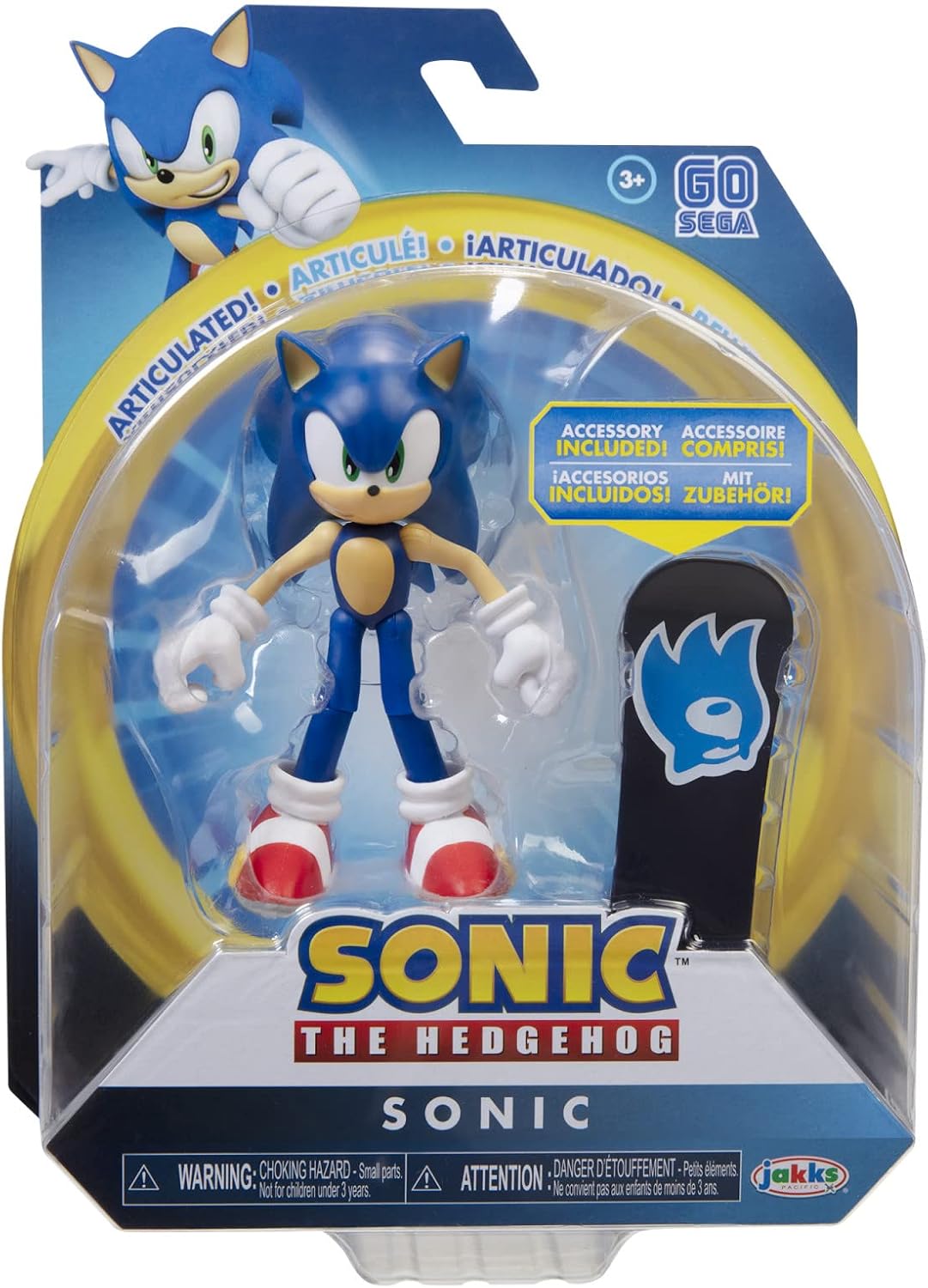 Sonic The Hedgehog 4" Figure Sonic With Snowboard Accessory
