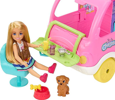Barbie Club Chelsea 2 in 1 Camper Playset With 2 Pets And Accessories