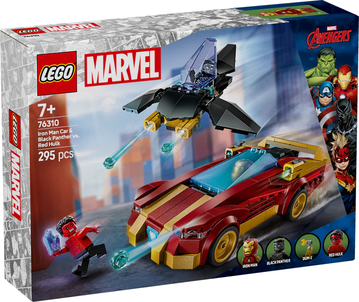 Lego Marvel 76310 Iron Man Car And Black Panther vs Red Hulk