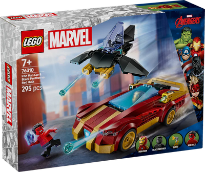 Lego Marvel 76310 Iron Man Car And Black Panther vs Red Hulk