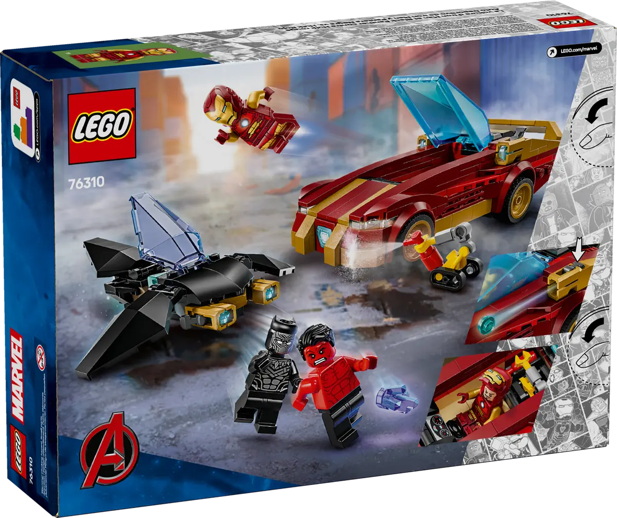 Lego Marvel 76310 Iron Man Car And Black Panther vs Red Hulk