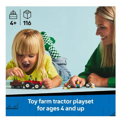 Lego City 60461 Red Farm Tractor With Trailer And Sheep