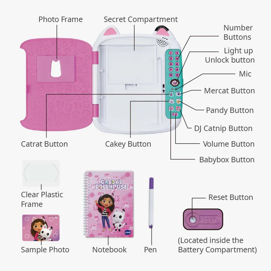 VTech Gabby's Dollhouse Cat-tastic Secret Safe Diary