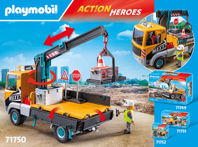 Playmobil Action Heroes 71750 Construction Truck With Crane