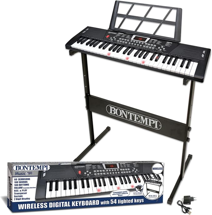 Bontempi 54 Key Wireless Digital Keyboard With Lighted Keys
