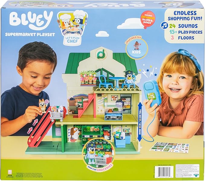 Bluey Let's Play Chef Supermarket Playset With Sounds