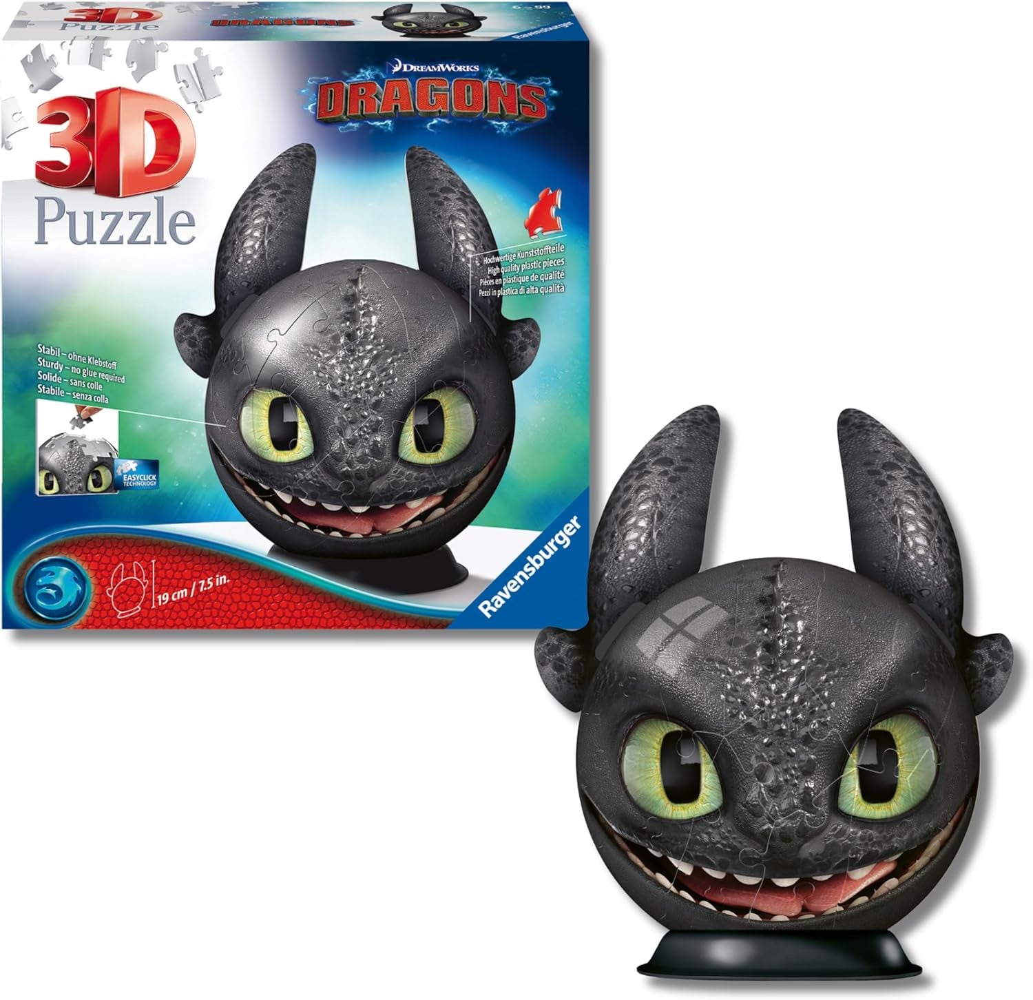 Dreamworks Dragons 72pc 3D Jigsaw Puzzle Ball 7.5"