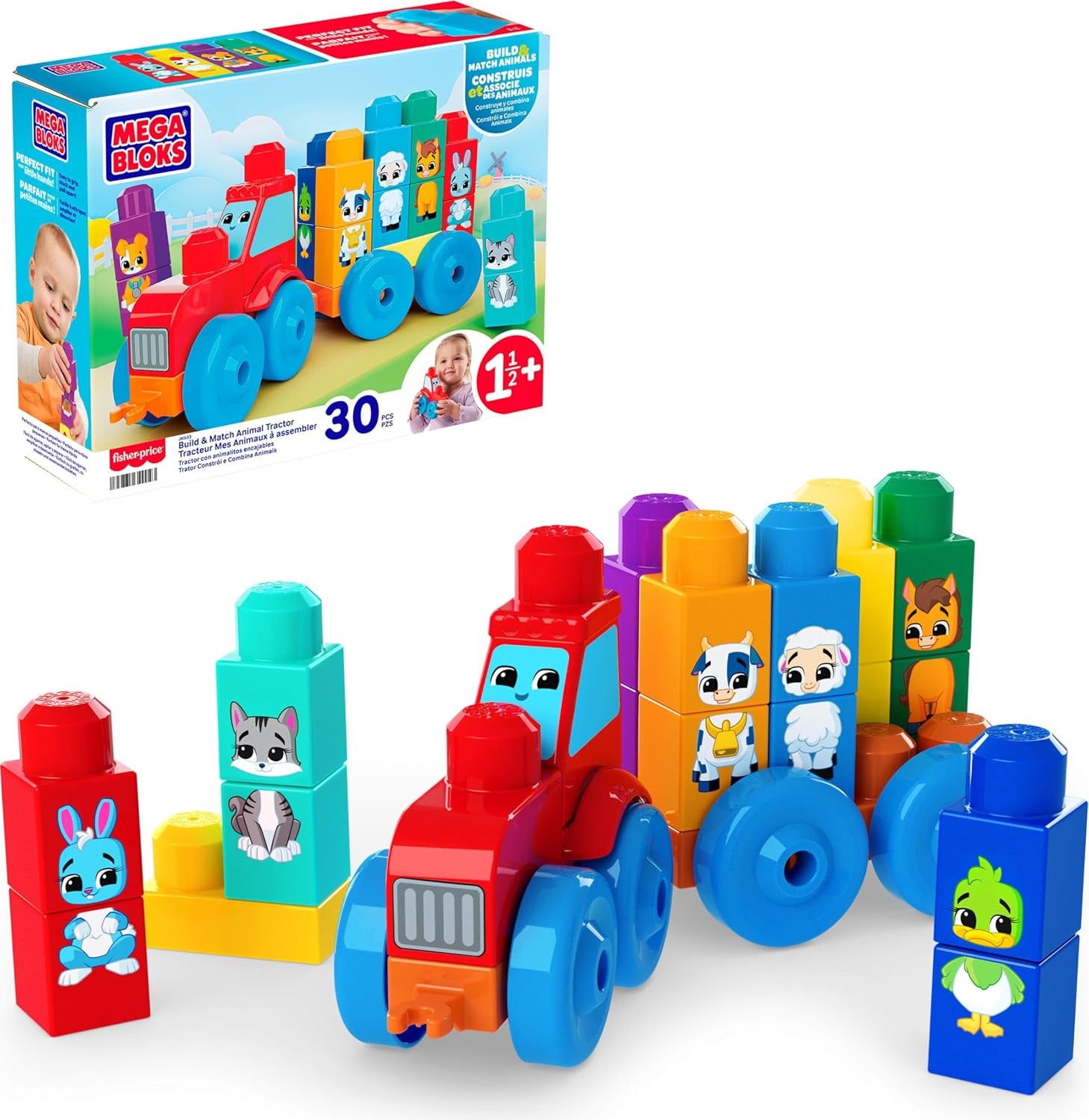 Mega Bloks Build And Match Animal Tractor