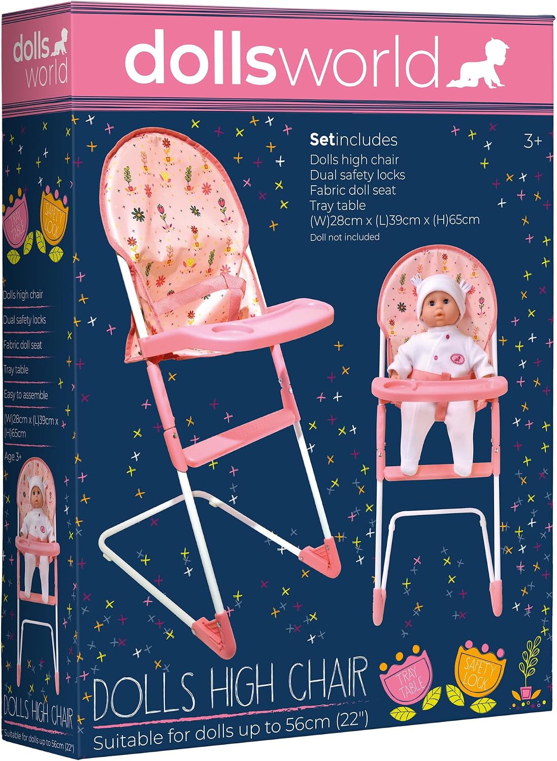 Dolls World Dolls High Chair For Dolls Up To 56cm