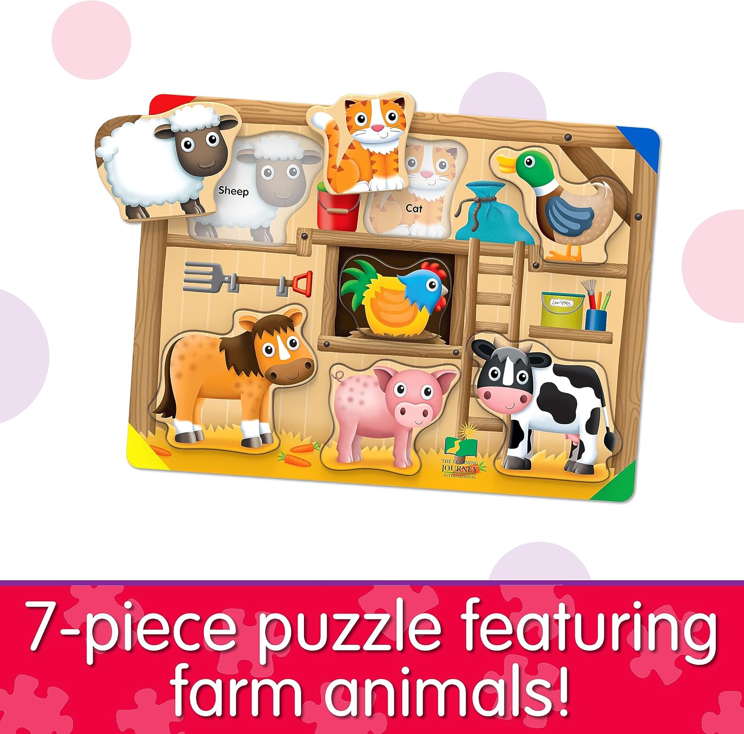 My First Lift And Learn Wooden Jigsaw Puzzle On The Farm