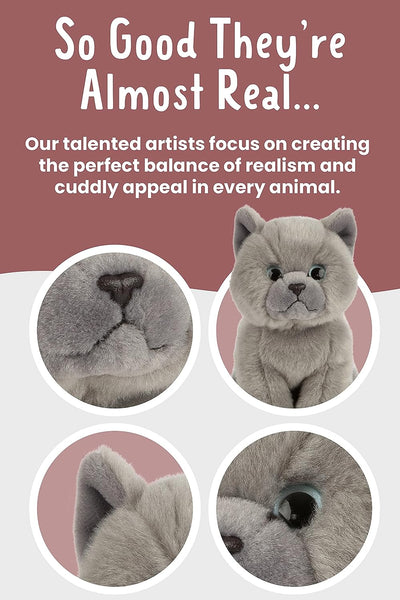 Living Nature Recycled British Grey Shorthair Kitten 18cm Soft Toy Recycled Materials