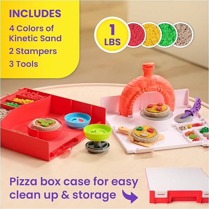Kinetic Sand Squish Pizza Rising Pizza Playset