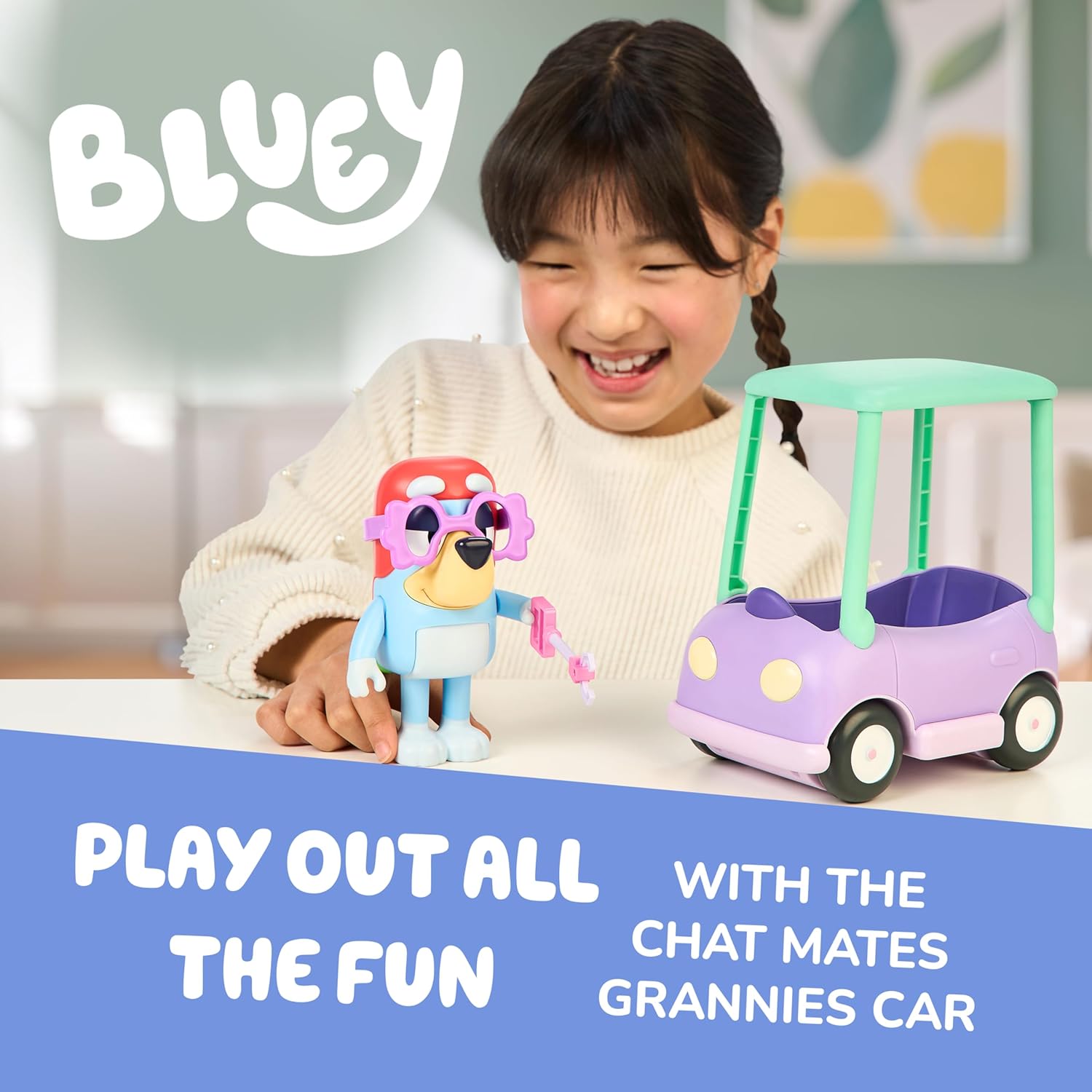Bluey Chat Mates Grannies Car With Janet Figure