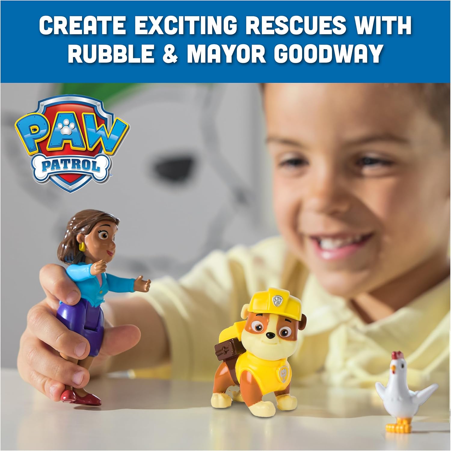 Paw Patrol Pup Hero Figure Pack Rubble And Mayor Goodway