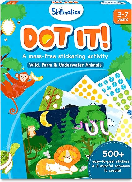 Skillmatics Dot It! Sticker Activity Set Wild Farm And Underwater Animals