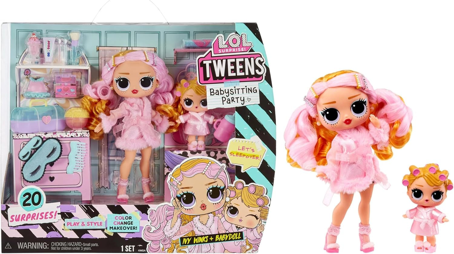 LOL Surprise! Tweens Babysitting Party Doll Ivy Winks And Babydoll 